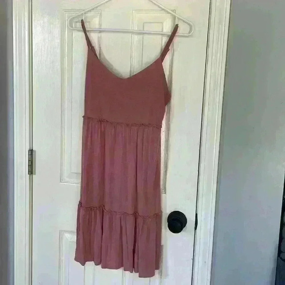 PINK ROSE Blush Tiered Slip Dress, Small - Picture 2 of 8